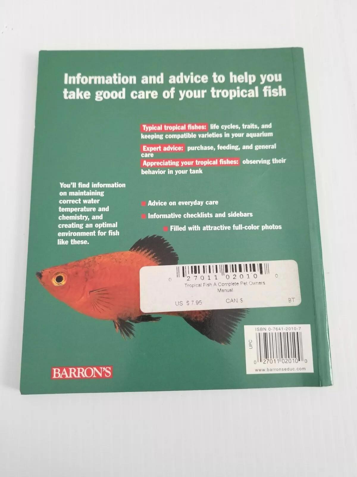 Tropical Tropical Fish care guide cover featuring a colorful fish illustration and informative text.