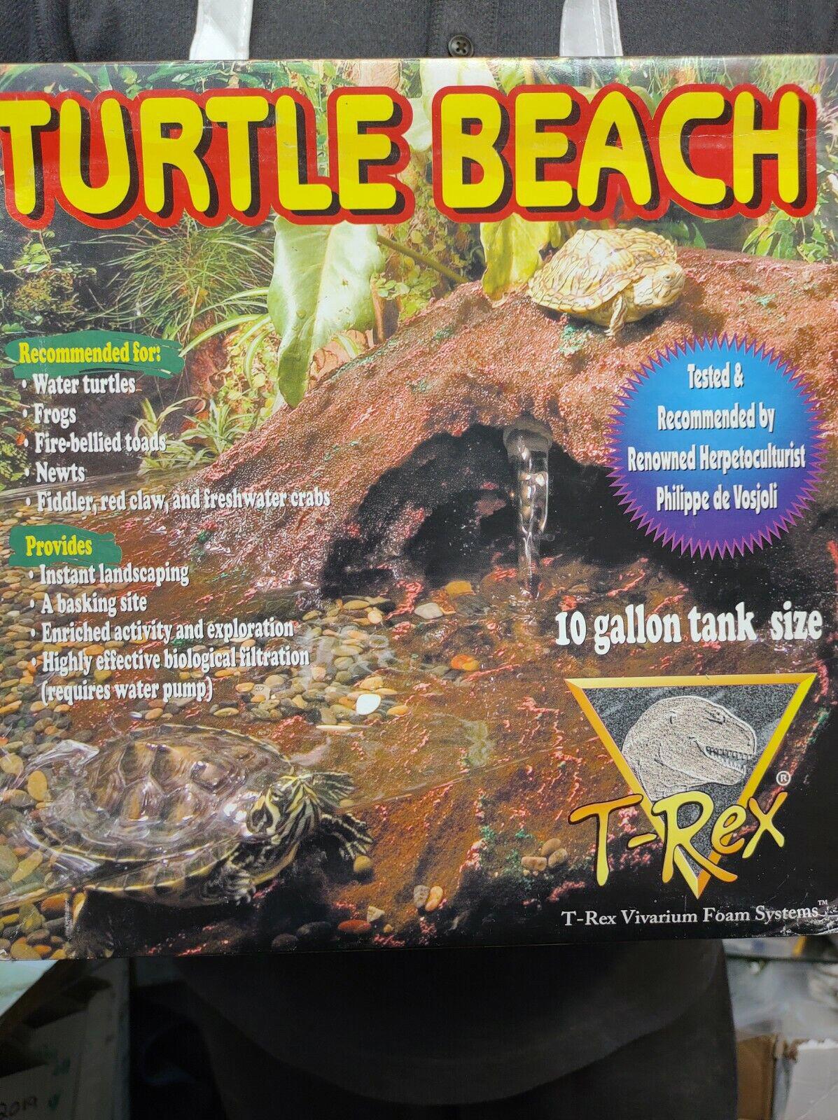 Turtle Beach habitat for turtles, featuring a naturalistic design with rocks and water for a 10-gallon tank.