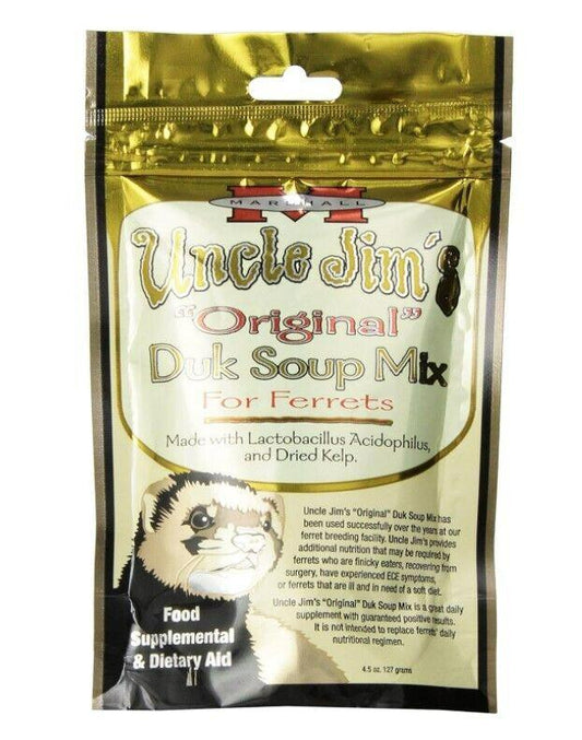 Uncle Jim's Original Dulk Soup Mix for Ferrets, a dietary aid made with Lactobacillus Acidophilus and dried kelp.