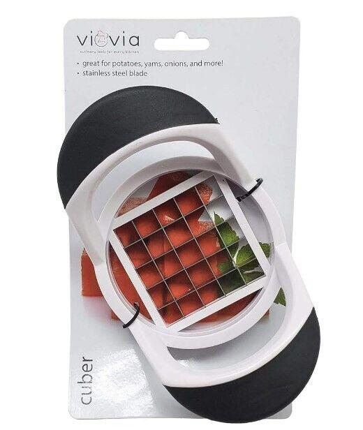 Viovia Cluber vegetable chopper with stainless steel blade for cutting potatoes, yams, and onions.