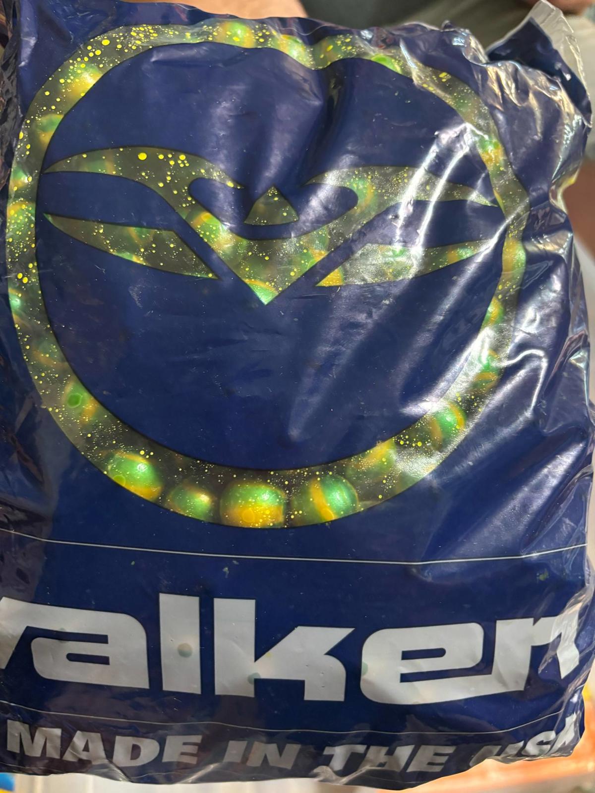 Walker bag featuring a vibrant logo with colorful accents and a glossy finish.