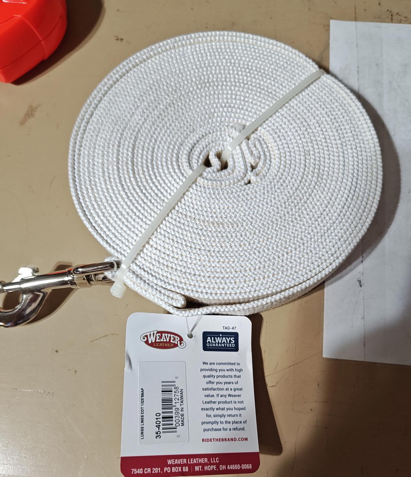 Walter white rope with a sturdy hook, ideal for various outdoor activities.