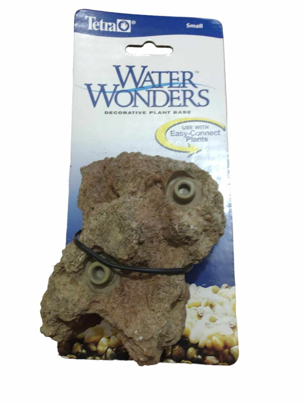 Water Wonders decorative plant base with natural rock design for aquariums.