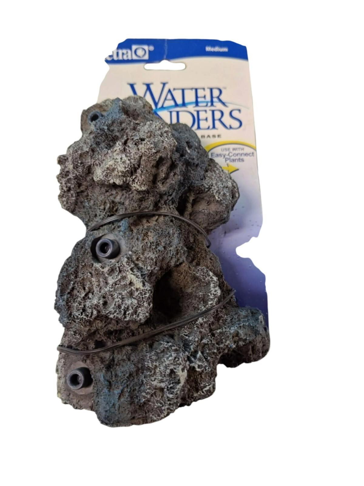 Water Wonders medium aquarium decoration with textured rock design and attached suction cups.
