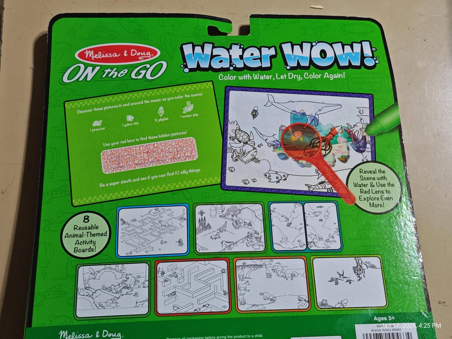 Water WOW! activity book by Melissa & Doug featuring water-based coloring pages.