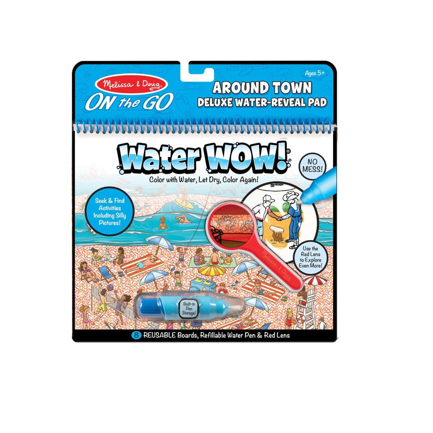 Water Wow! Deluxe water-reveal pad featuring colorful beach scenes for kids to color.