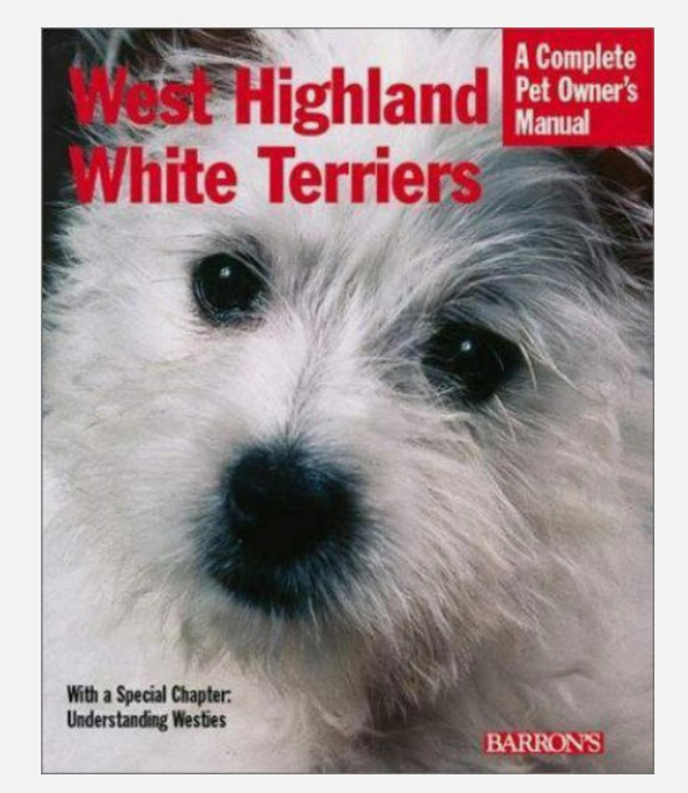 West Highland White Terriers manual featuring a close-up of a Westie with a soft white coat.