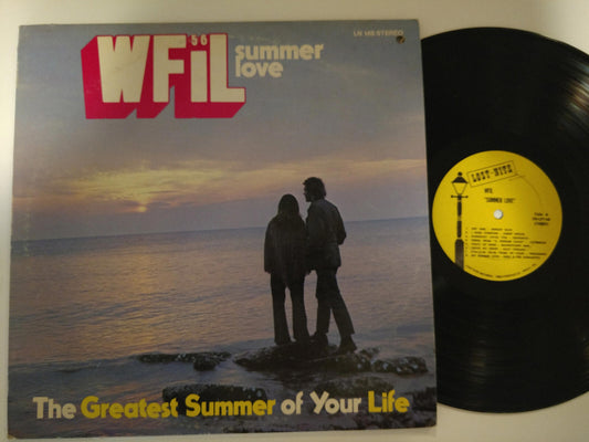 WFIL Summer Love vinyl record featuring a sunset and couple silhouette.