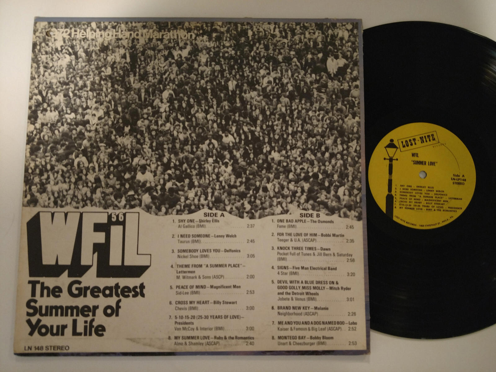 WFIL The Greatest Summer of Your Life vinyl record featuring a crowd image and tracklist.