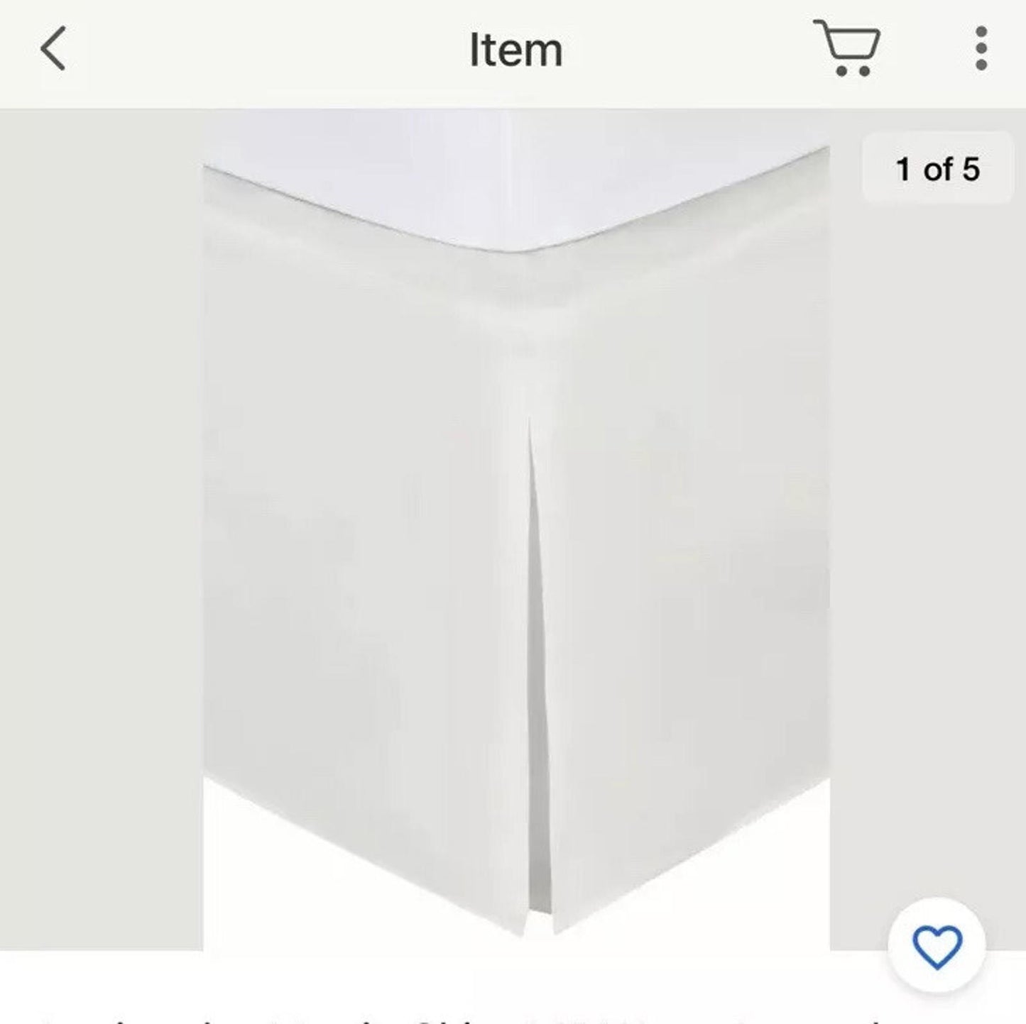 White bed skirt with pleated design for a clean look.