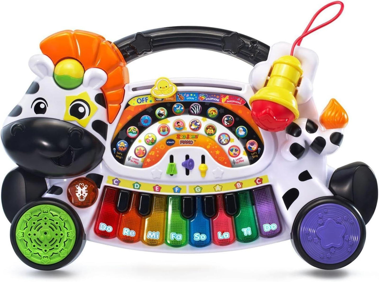 Zebra Musical Keyboard Toy with colorful keys and interactive features for kids.